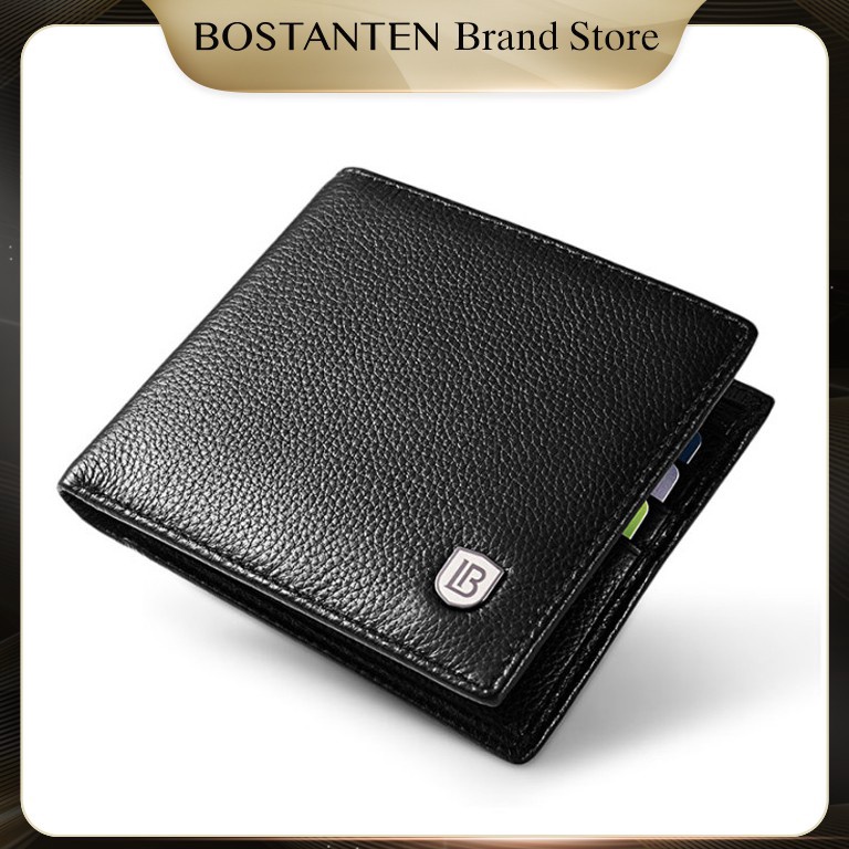 New Arrival BOSTANTEN Dompet Pria Model Lipat Bahan Kulit PU HitamCoklat