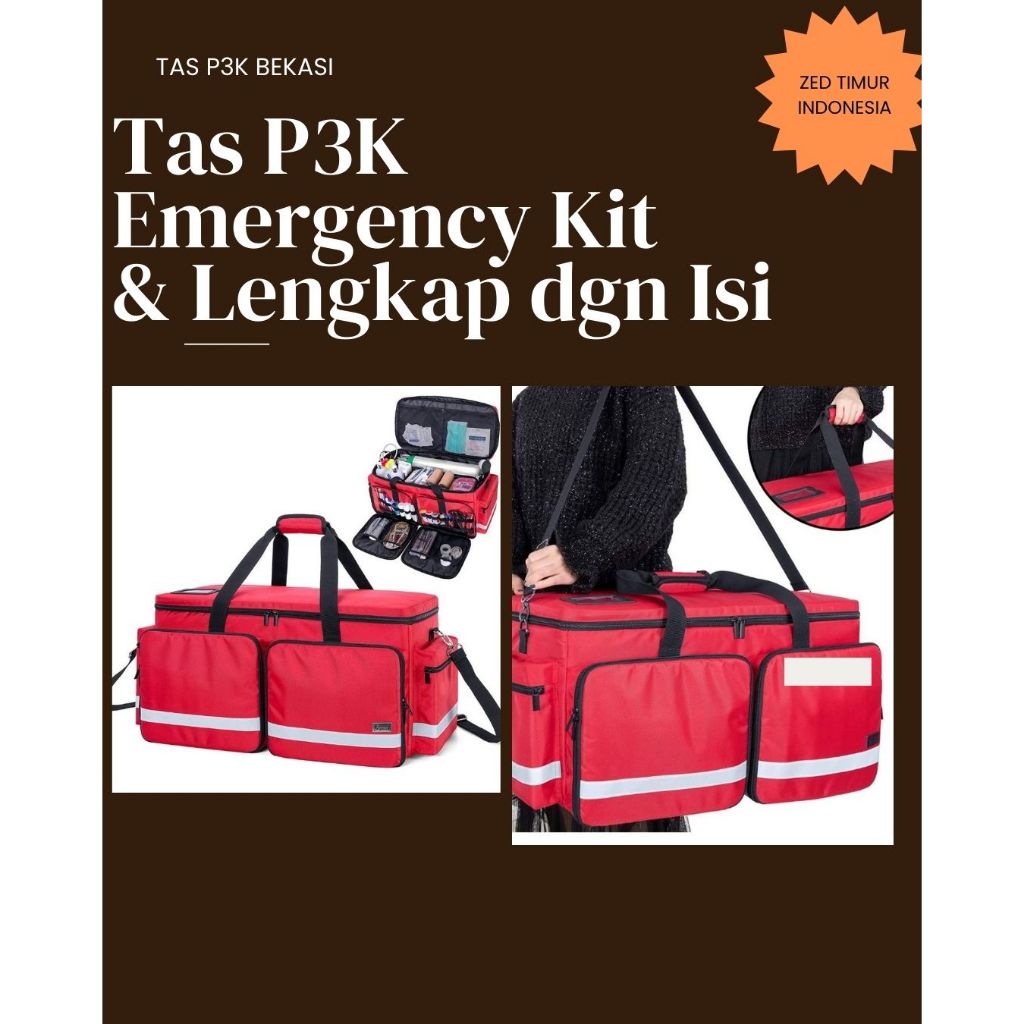 Tas Emergency Kit Besar Lengkap Isi Tas PMI Jumbo Tas P3K Outdoor Tas Oksigen Lengkap Isi Free Logo 