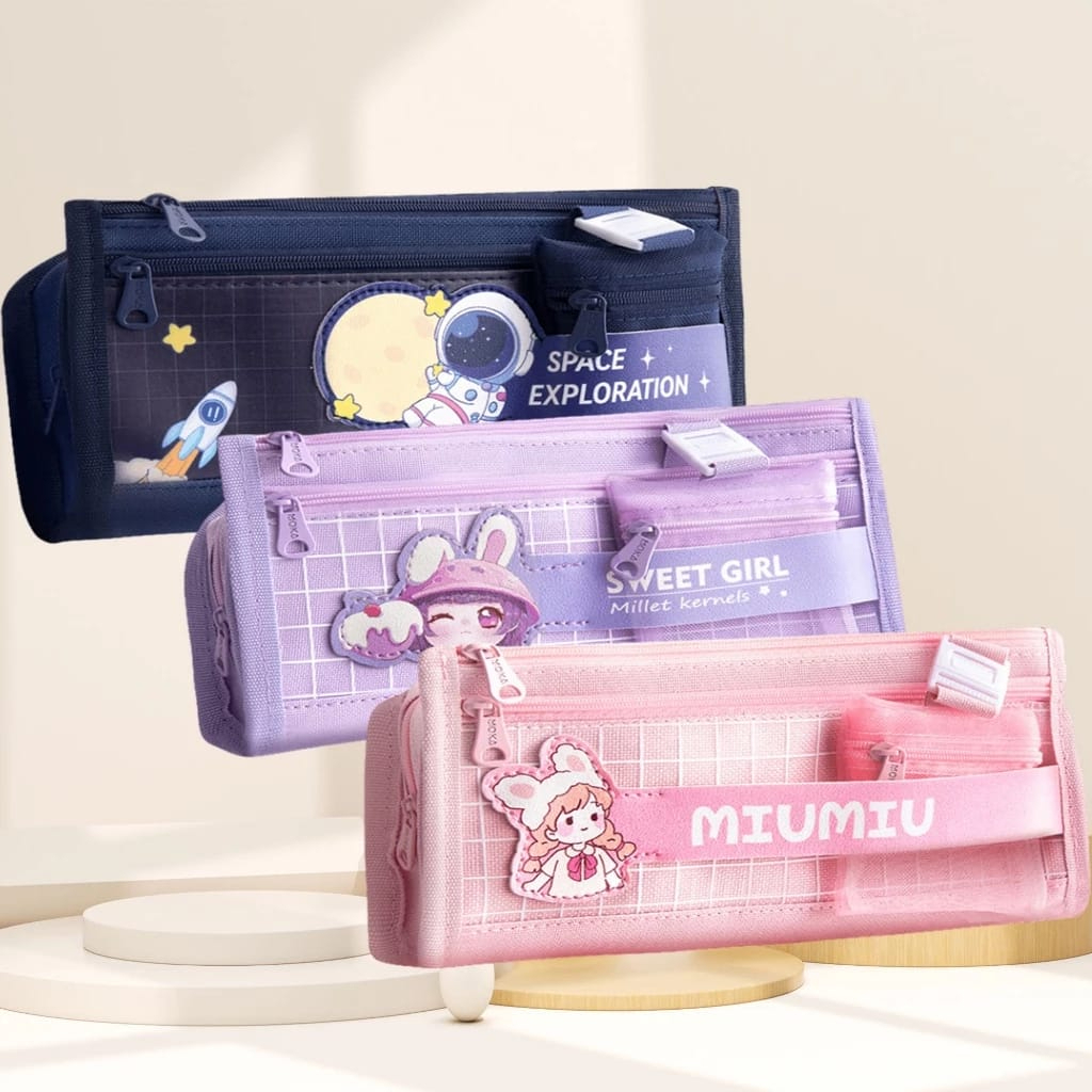 

Korea style big pencil box organizer bag kotak pensil korea