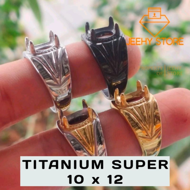RING CINCIN TITANIUM GIGI OVAL 10x12