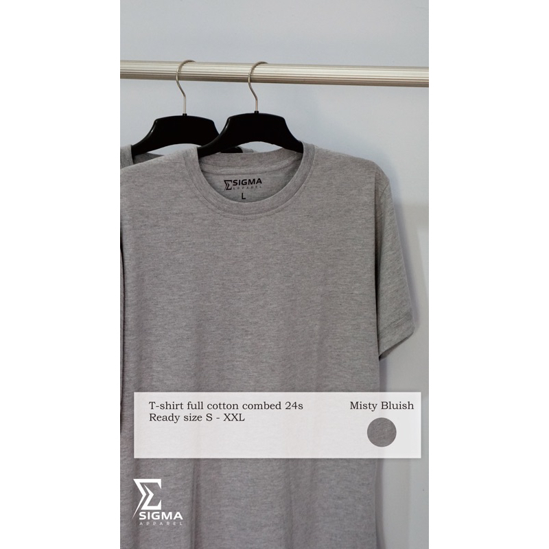 Kaos Polos cvc 24s Misty Bluish