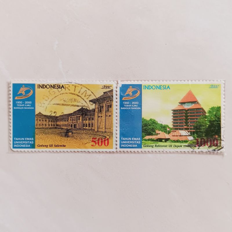 

(AB) Perangko Indonesia 2000 50th Universitas Indonesia Set Lengkap 2 pcs Used