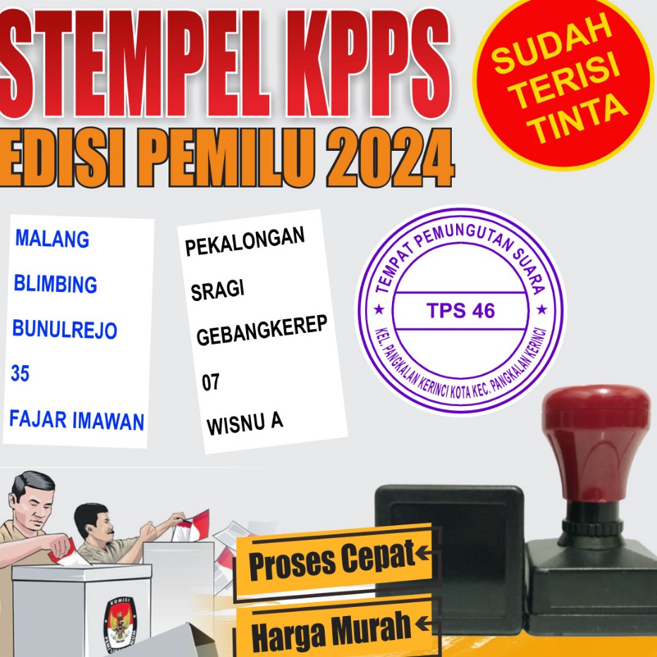 

PROMO MURAH Stempel KPPS stempel tps stempel tanda tangan tinta otomatis