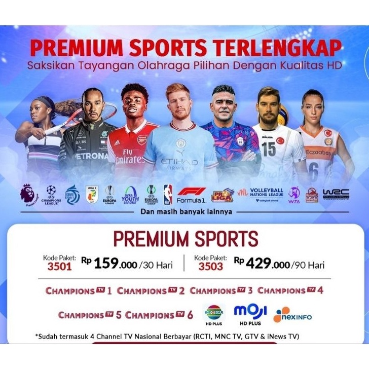 EKSTRA PROMO Paket Premium Sports Nex Parabola Paket 351 Nex Parabola 3 Hari PROMO