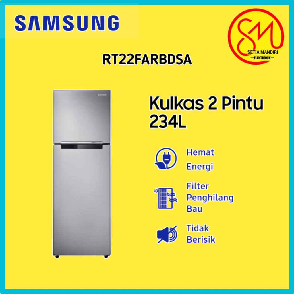 SAMSUNG RT22FAR Kulkas 2 Pintu Lemari Es Digital Inverter RT22FARBDSA