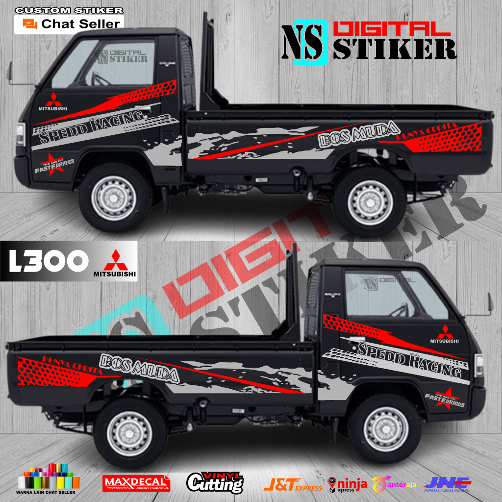 stiker cutting mobil l300 cutting stiker mobil pick up l300 terbaru keren