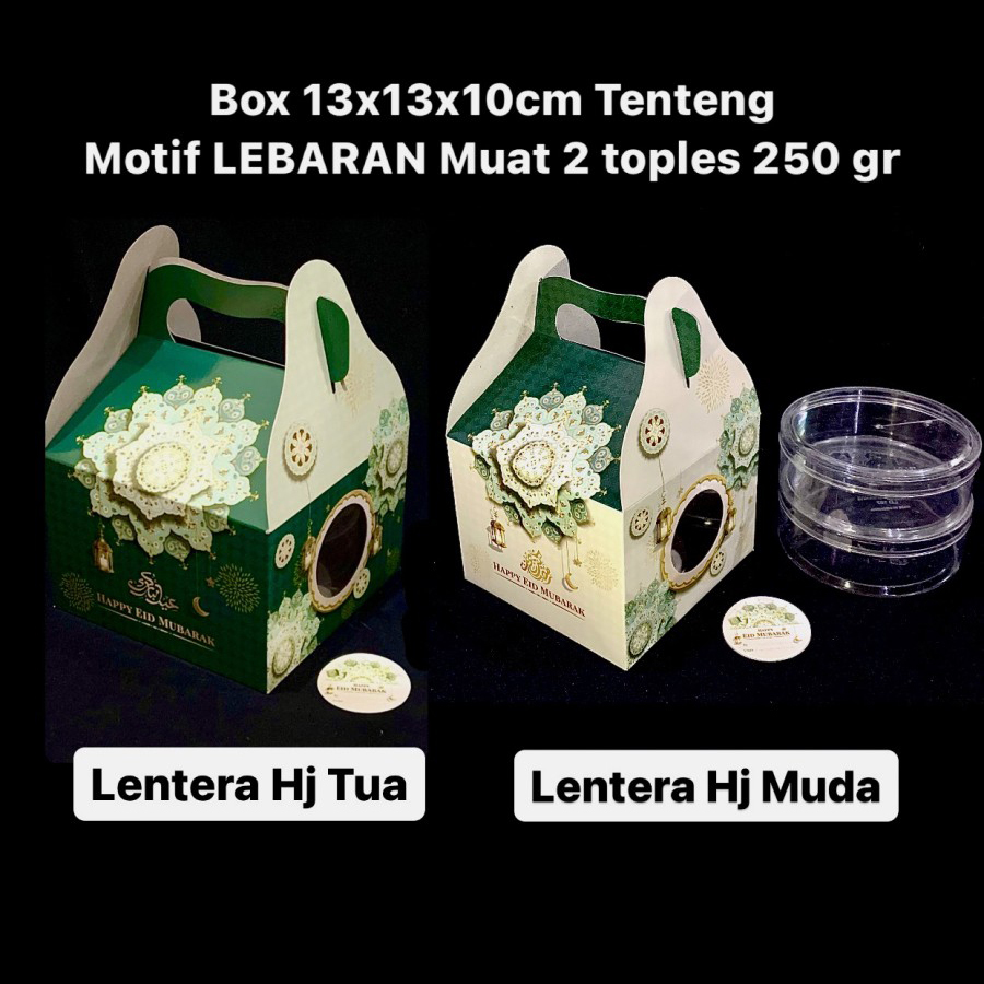 

5 pcs Box Tenteng 2 Toples Bulat 250gr Lebaran Kardus Jinjing Kue Kering Packaging Hampers Idul Fitri 13x13x10 cm