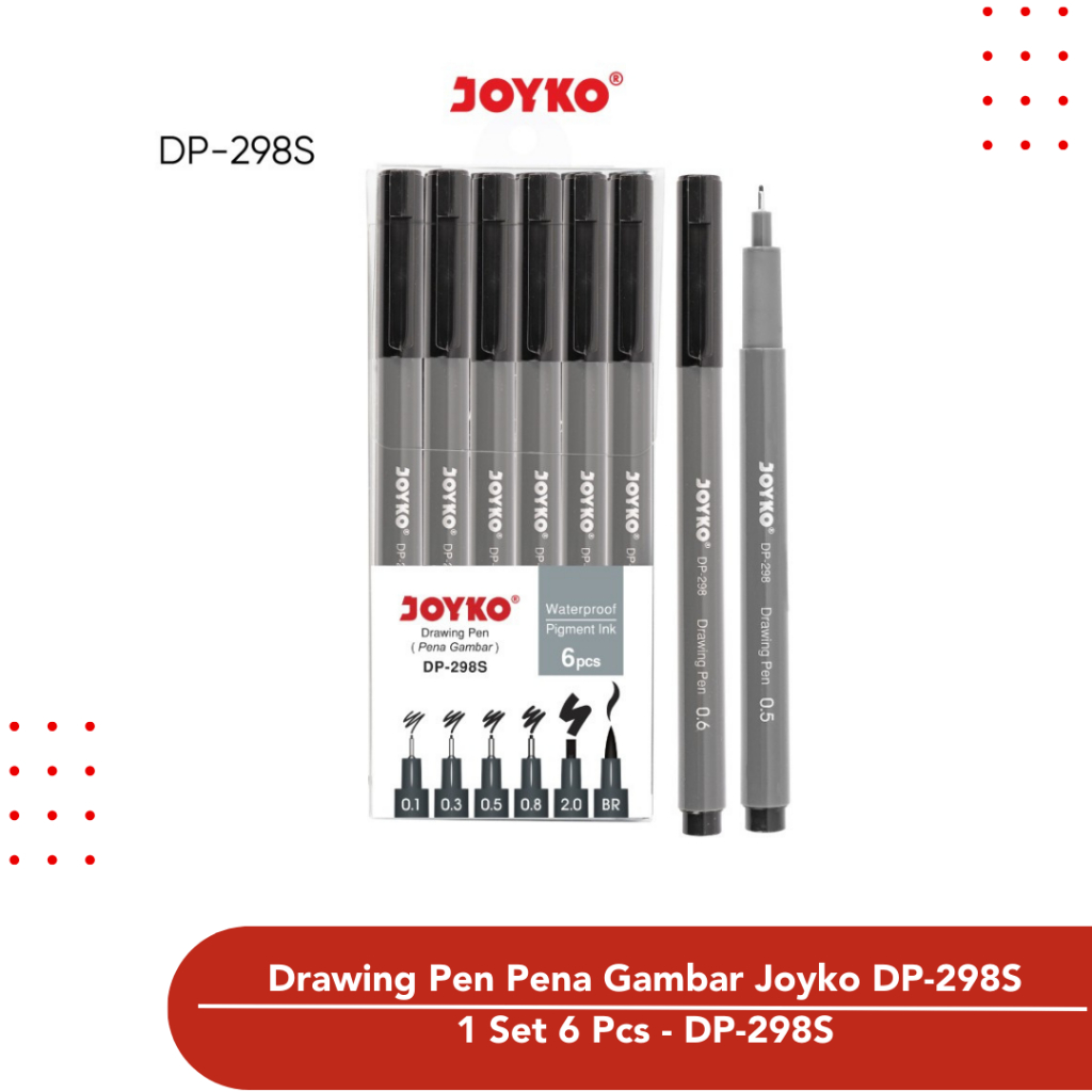 

Drawing Pen Pena Gambar Joyko DP-298S 1 Set 6 Pcs - DP-298S
