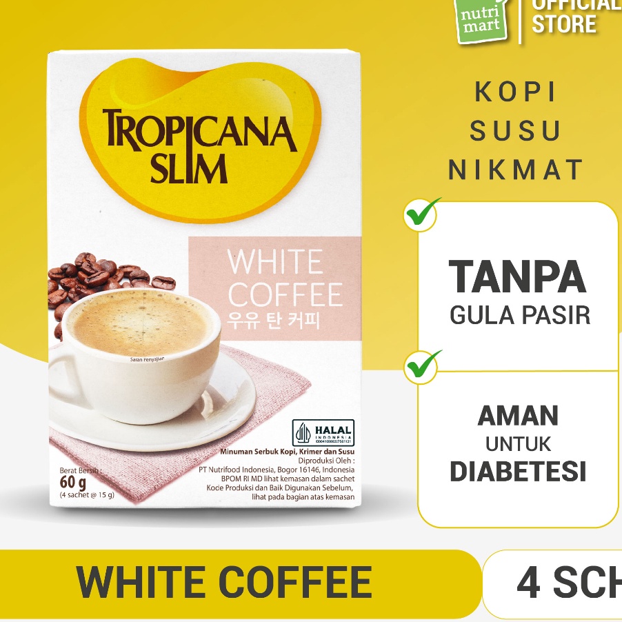 

PROMO MURAH Tropicana Slim White Coffee 4 Sachet Kopi Susu Nikmat Tanpa Gula Pasir