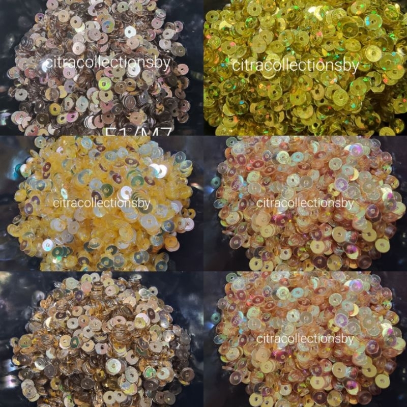 payet laser pelangi jepang piringan 4mm sequin