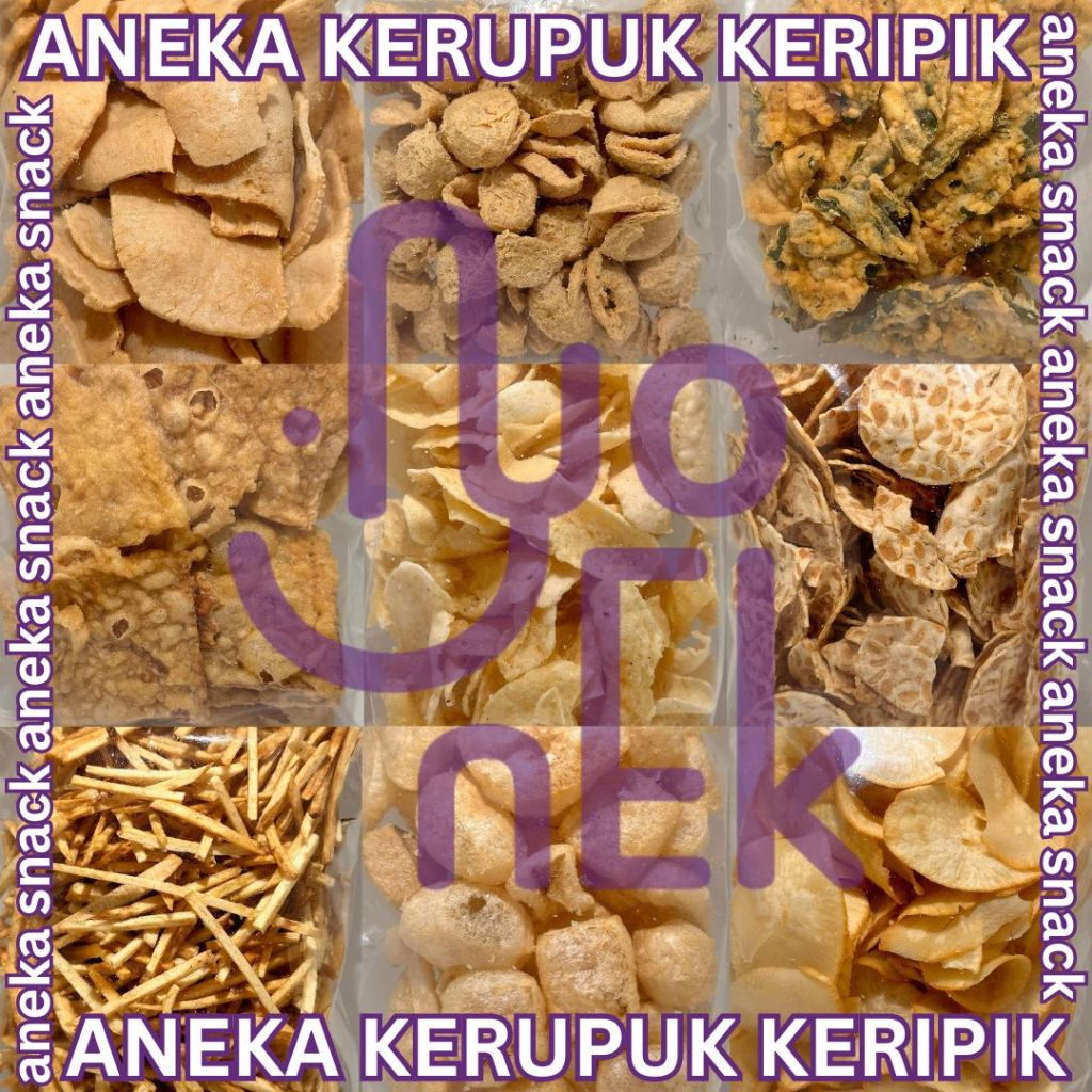 

NYONEK - Aneka Kerupuk Keripik Cemilan Kiloan Grosir Kemasan 250 gr / Snack Kiloan Grosir Stik Talas Tempe Basreng Baso Pangsit Bayam Kerupuk Kulit Singkong/Jajan Kiloan Makanan Ringan Kering Murah Berkualitas