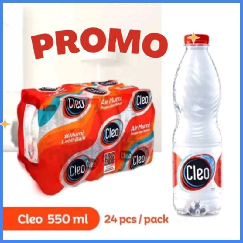Cleo Botol 550 Ml ( Isi 24 Pcs / Pack)