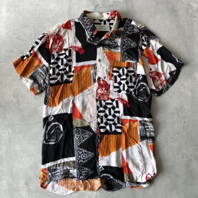 Vtg Angelo Muroni crazy pattern shirts