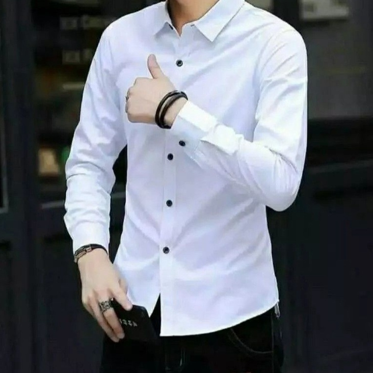 Splash PROMO COD Kemeja Pria Lengan Panjang Kemeja Polos Pria Oxford Oxport Kemeja Putih Baju Laki L