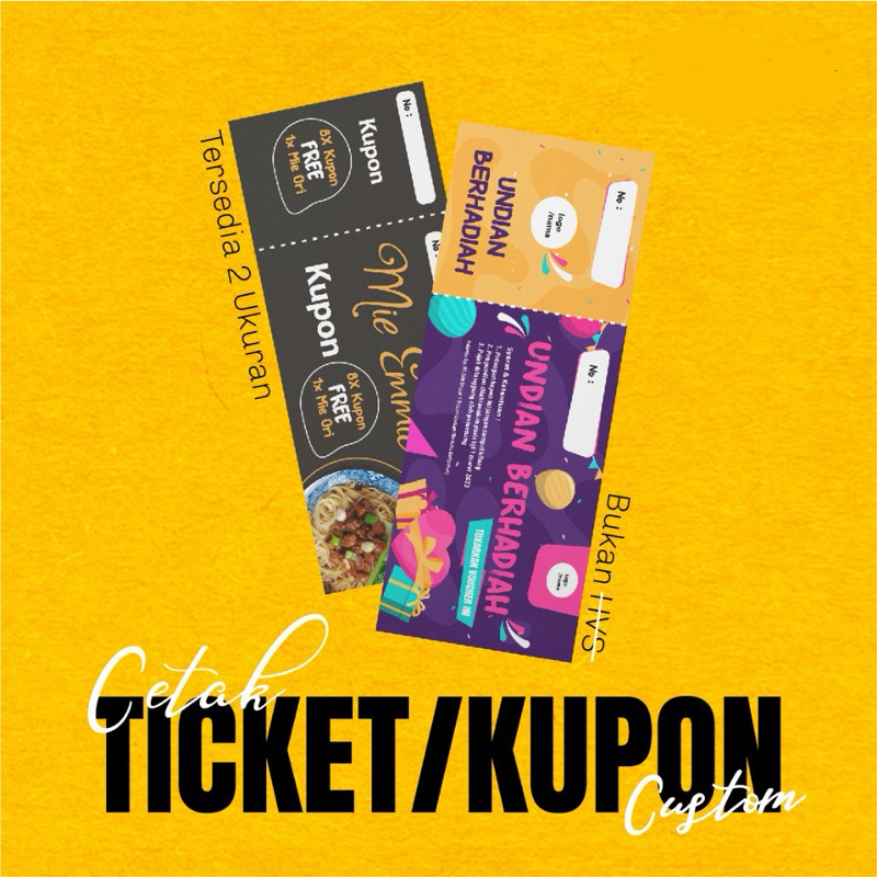 Cetak Kupon/Tiket Custom Sobek