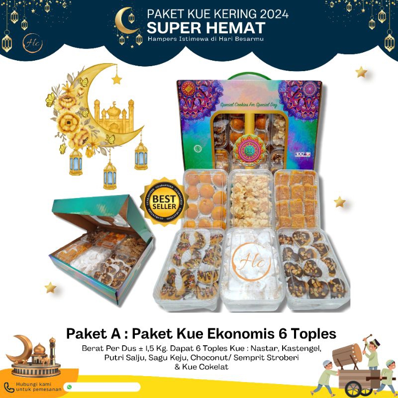 

Paket kue ekonomis 6 toples