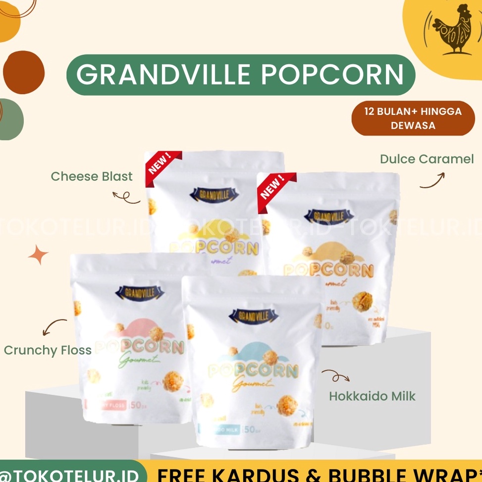 

READY STOK Grandville Gourmet Popcorn Snack Anak Bayi Popcorn Jagung Sehat