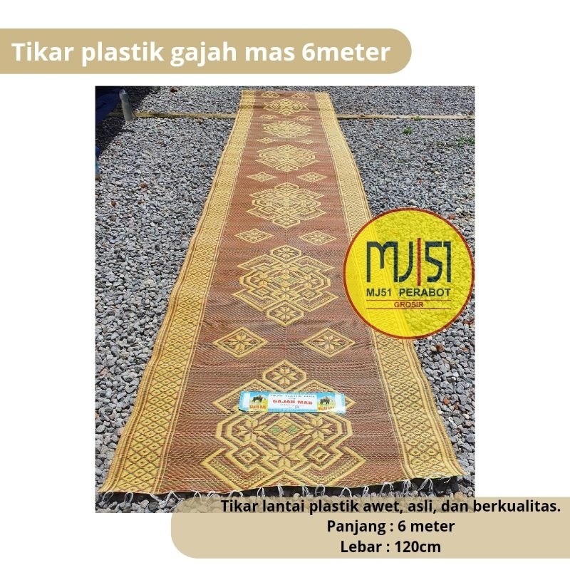 TIKAR PLAATIK, TIKAR PLASTIK ROLL, TIKAR PLASTIK 6meter TIKAR GAJAH MAS