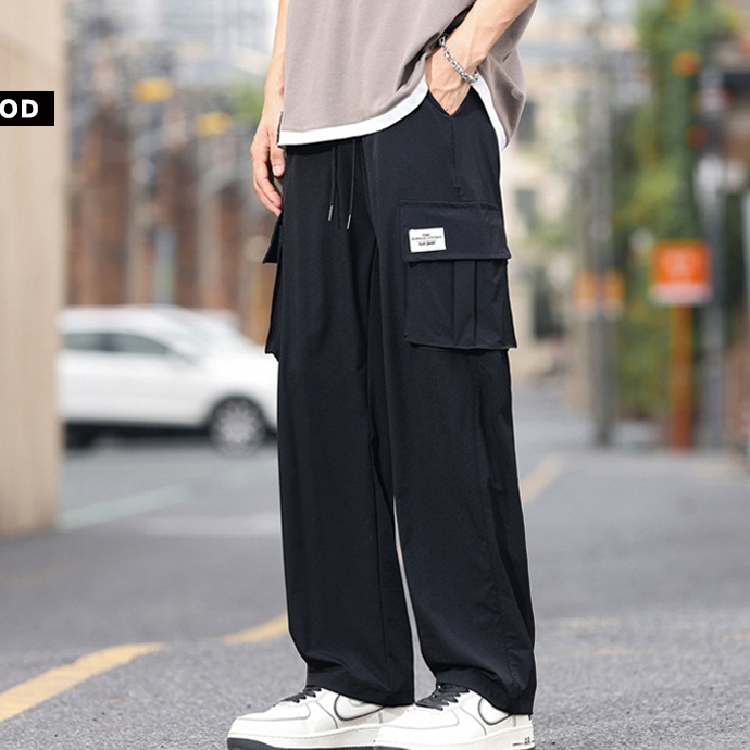 Penjualan TerbaikCOD celana cargo panjang pria oversize waterproof sweatpants celana Panjang korean 