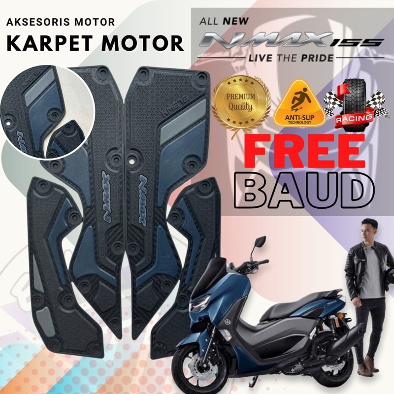 Karpet Motor All New Nmax 155 thn 2021 s/d 2024 Aksesoris Motor Pelindung Pijakan Kaki Motor