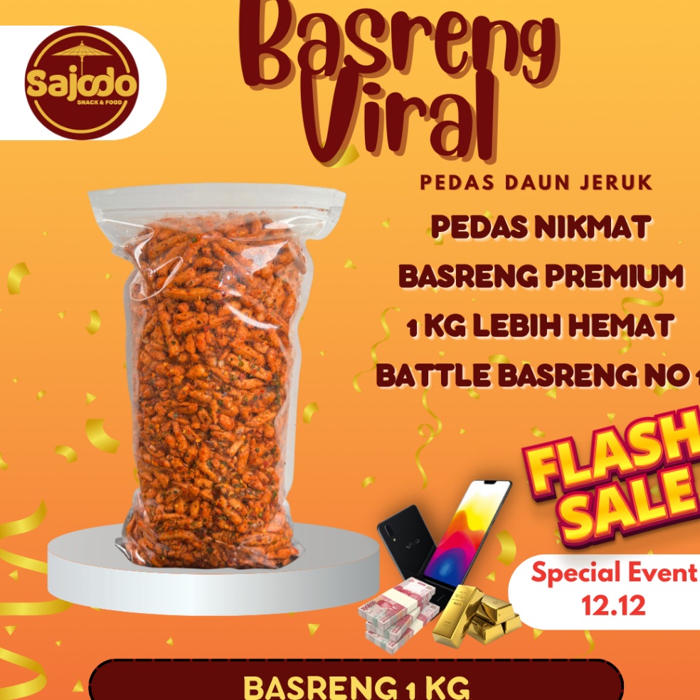 

SUPER DISKON FLASH SALE Basreng Pedas Daun Jeruk Sajodo Snack 1kg