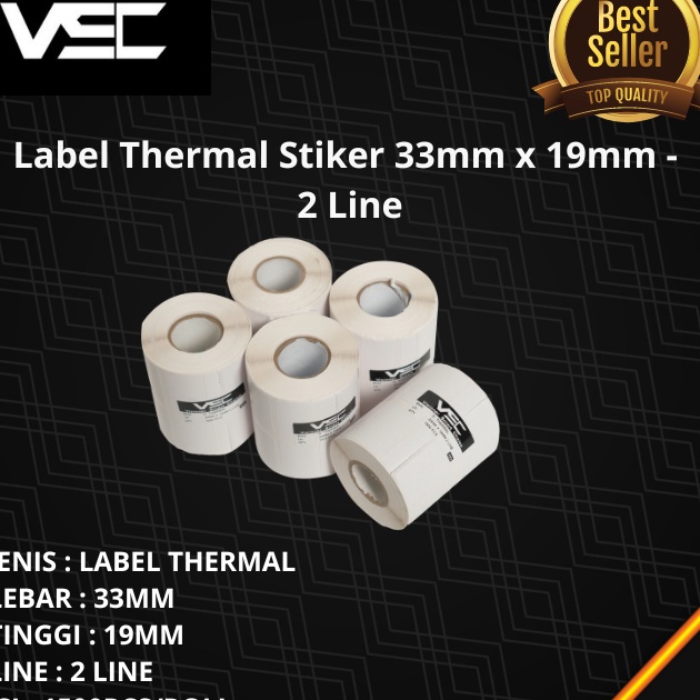 

Terbaru 33 LABEL BARCODE 33 X 19 mm KERTAS STICKER LABEL THERMAL 2 LINEMERK VSC