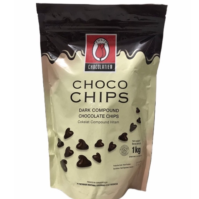 

COD Tulip Dark Compound Choco Chips Choco Dark 1kg