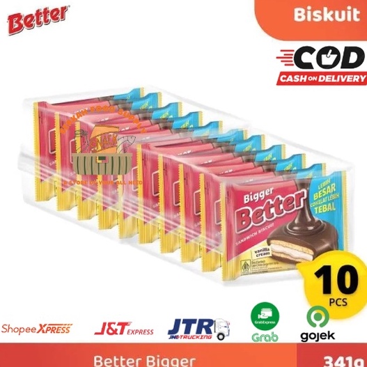 

BAYAR DITEMPAT BERKAH Biskuit Better Bigger Sandwich Biscuit 27gr isi 1 pack Biskuit Mayora pack Snack Cream Coklat Cemilan Anak Enak Murah Meriah