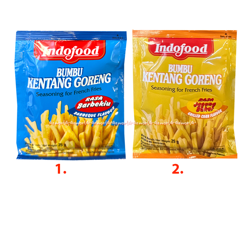 

Indofood 25gr Bumbu Kentang Goreng Grilled Corn Flavour Seasoning Barbeque Flavour