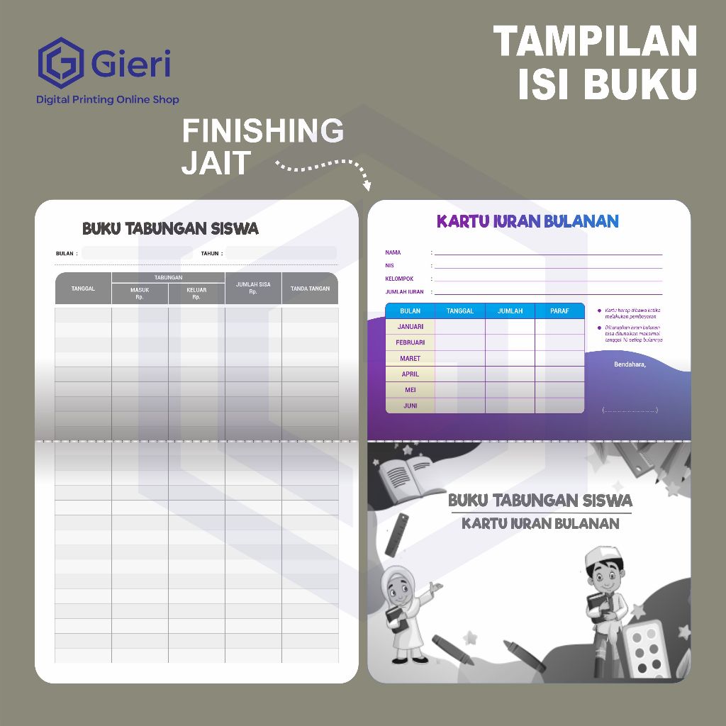 

Gieri - Buku Tabungan Siswa / Buku Tabungan dan Kartu Iuran Bulanan