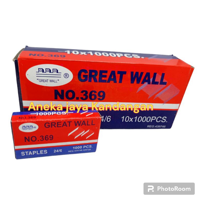

Isi/Refill Staples/Stapler/Jepretan Great Wall/Greatwall No.369 24/6