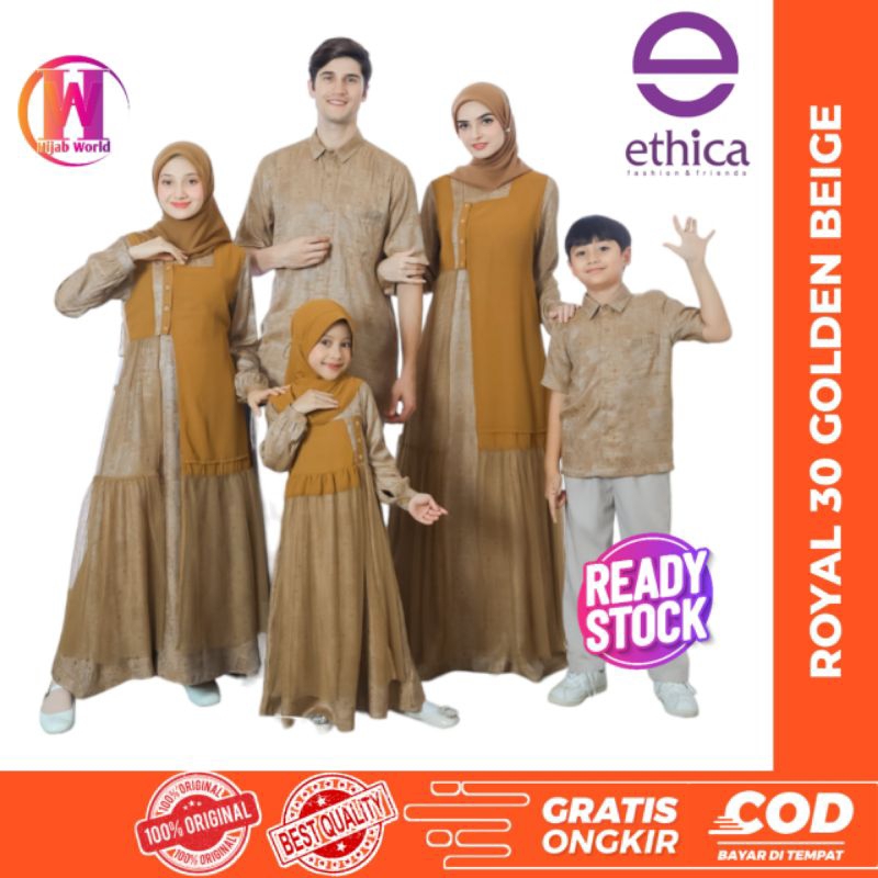Ethica Sarimbit Royal 30 Golden Beige Original / Sarimbit Keluarga Lebaran 2024 / Baju Lebaran Famil