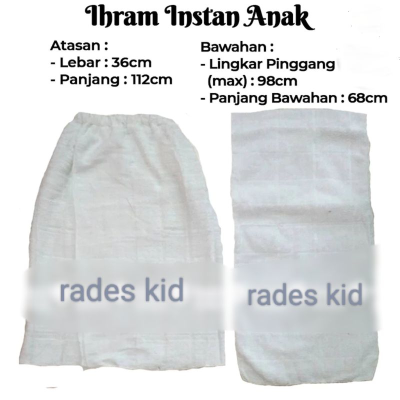 ihrom anak instan / kain ihrom manasik anak tk
