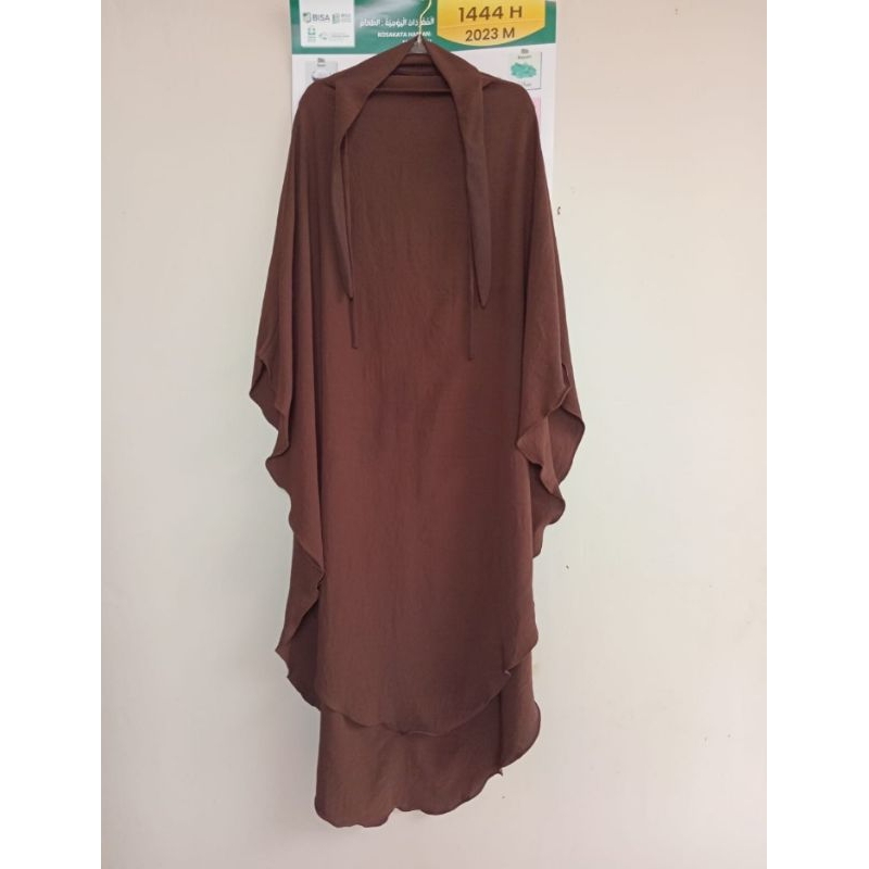 French khimar crinkle jumbo coklat tua by ajezas