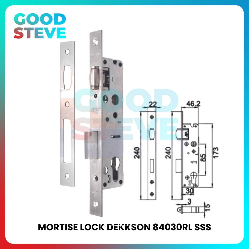 Mortise Lock Dekkson 84030 RL SSS Bodi Kunci PELOR Lockcase Swing DKS