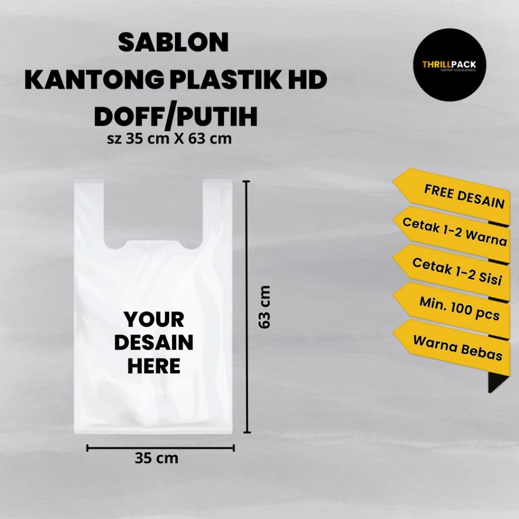 Sablon Kantong Plastik HD All Size/ Sablon katong plastik 10 x 30 Isi / Sablon Custom Kantong Plasti
