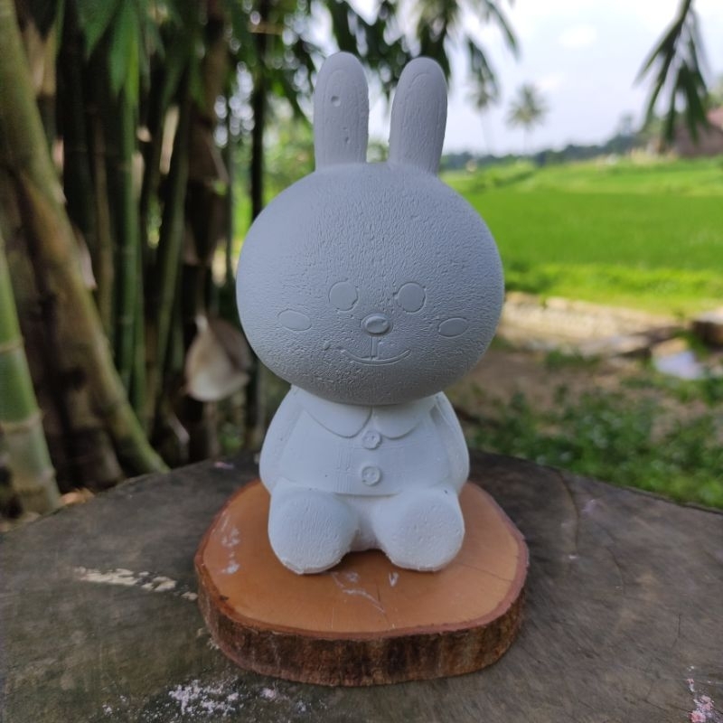 patung gypsum lukis celengan Kelinci