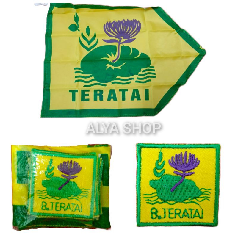 BET REGU TERATAI | Bet Tanda Regu Bunga | Tanda Regu Bordir Gambar Bunga | Badge Pramuka