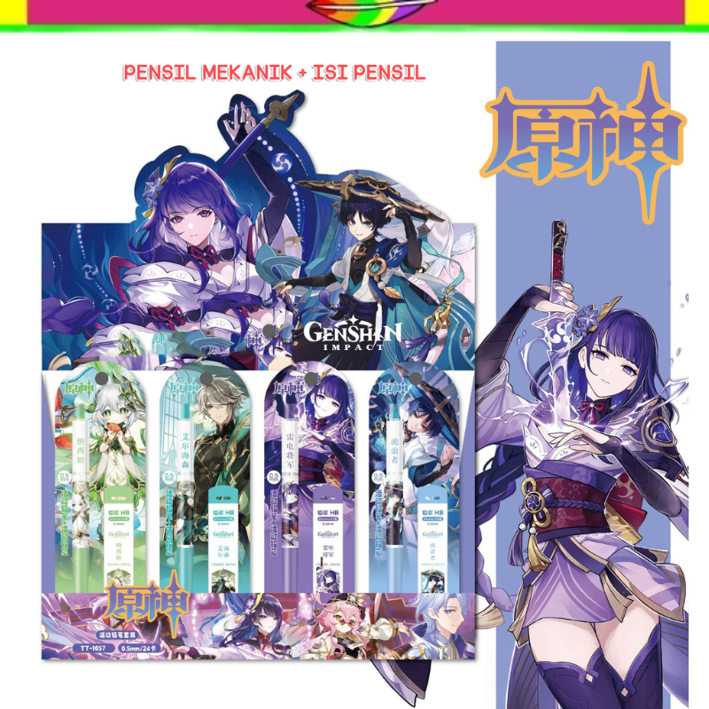 

FREE ISI PENSIL + PENSIL MEKANIK PENCIL 0.5mm MOTIF GAME KARAKTER GENSHIN IMPACT LUCU ALAT TULIS PERLENGKAPAN SEKOLAH ATS ATK KANTOR KMK