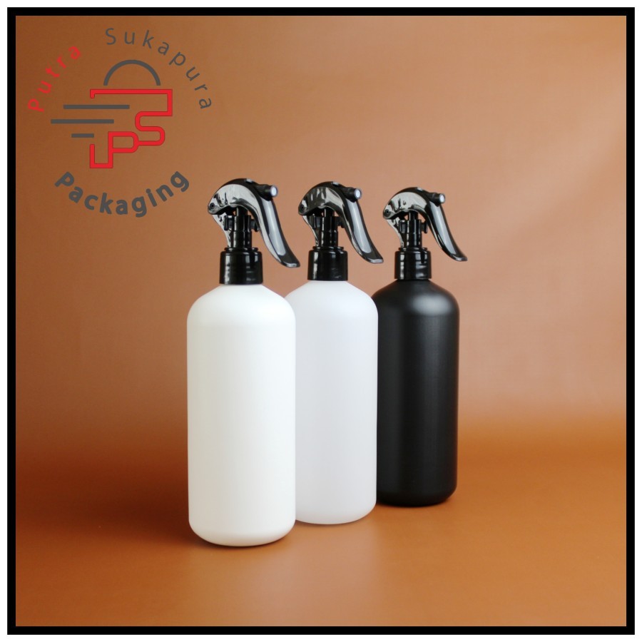 botol spray triger 500ml hdpe/botol triger 500ml/triger hitam itd neck 24