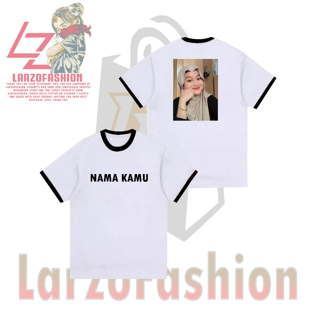 QH Kaos RINGER TEE - KAOS CUSTOM - BISA REQUEST FOTO DAN NAMA KAMU - KAOS DISTRO - KAOS TERNARU