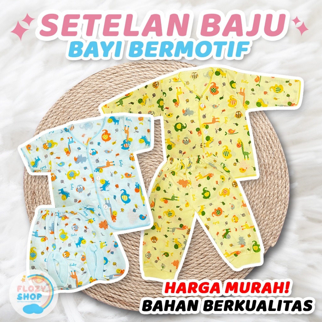 Setelan Baju Lahiran Bayi Anak Laki Laki Perempuan 0 3 Bulan Bahan Katun Adem Kekinian Stelan Baju N