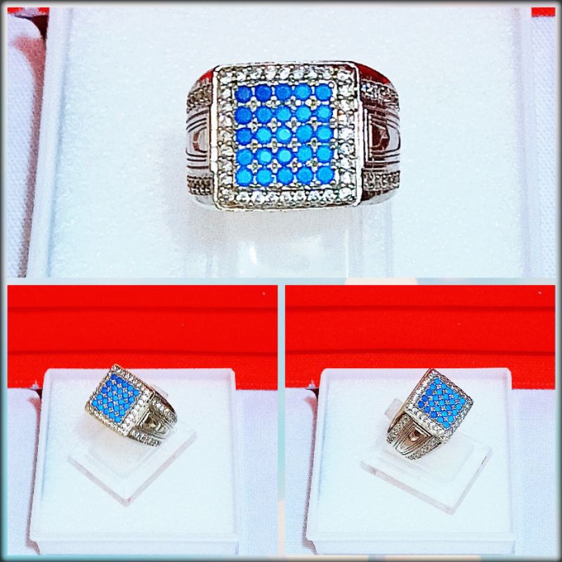 ✓ hrg OBRAL] Cincin Pria Mata 25 Blue Safir