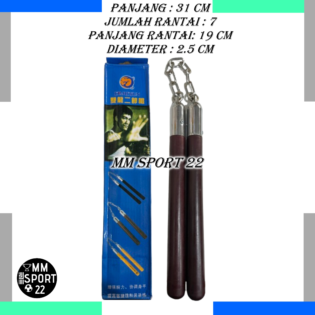DOUBLE STICK STIK KAYU NUNCHAKU RUYUNG
