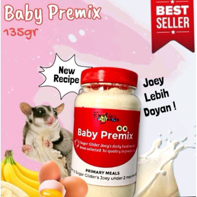 BABY PREMIX 135gr MAKANAN JOEY BUBUR JOEY MAKANAN SUGAR GLIDER JOEY BUBUR INSTAN SUGAR GLIDER JOEY