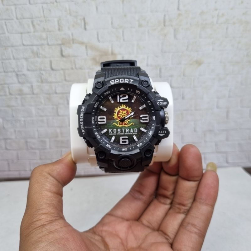 Jam tangan KOSTRAD cakra tali hitam anti air tentara nasional angkatan darat TNI AD
