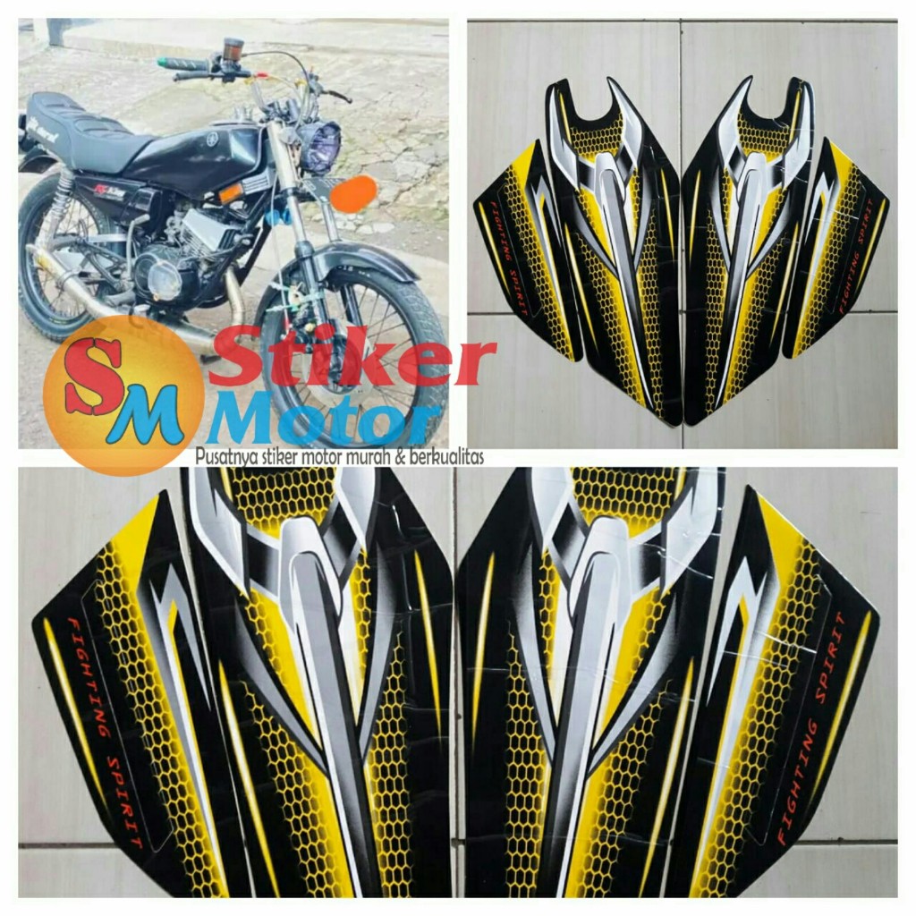 STRIPING STICKER LIS LES POLET BODY MOTOR RX KING 2007 KUNING