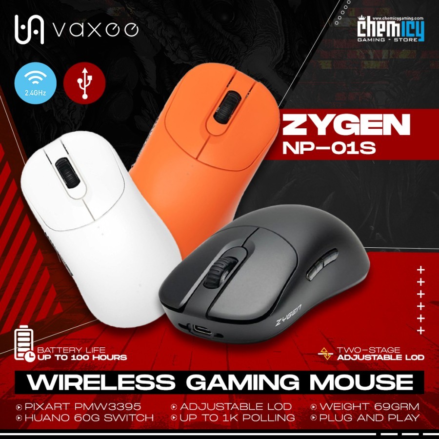 Vaxee Zygen NP-01S Wireless Lightweight Gaming Mouse