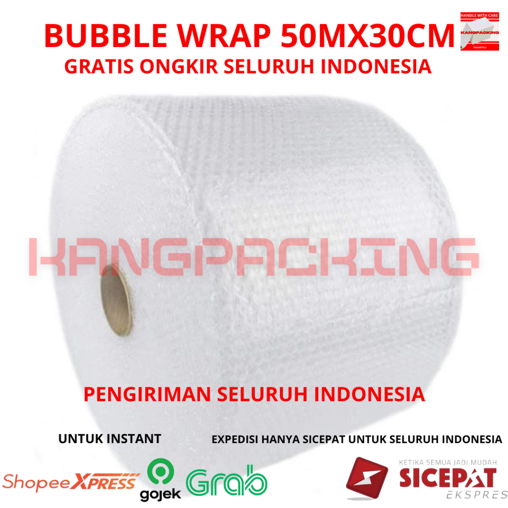 

Bubble Wrap 30 CM x 50 METER Tebal & Kuat (Hitam & Bening)