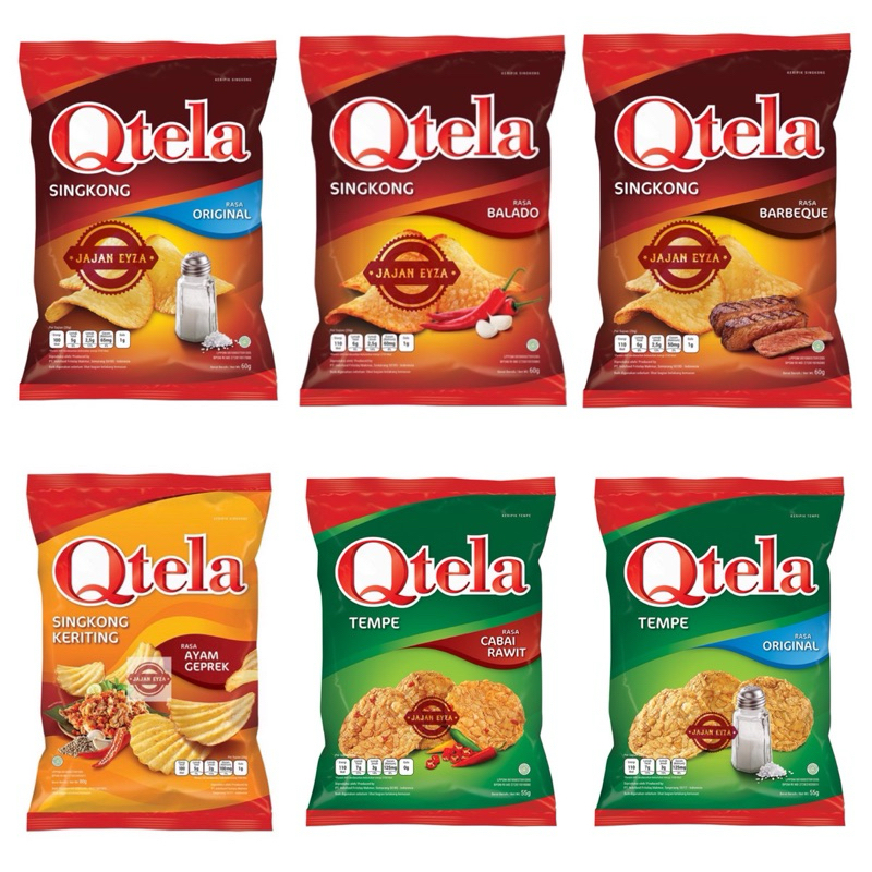 indofood qtela singkong balado kecil 55gr / qtela bbq qtela balado / qtela kripik singkong / kripik 